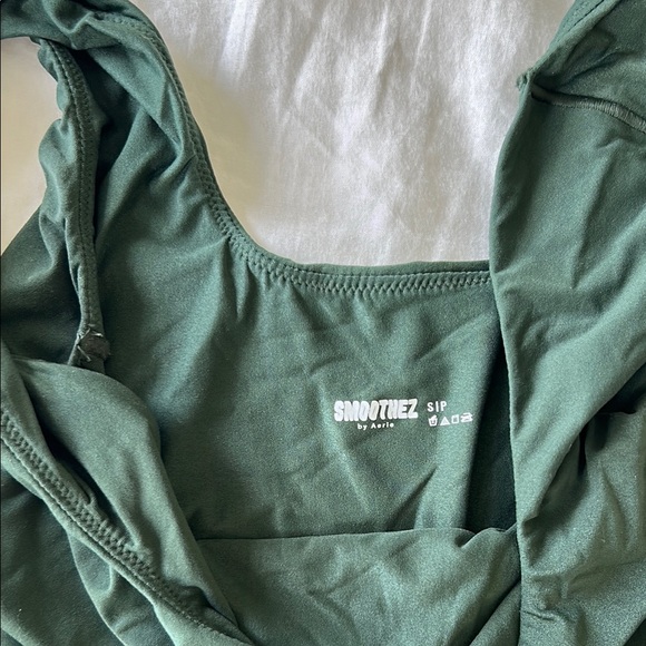 Aerie Green Bodysuit One Piece with Square Neckline - Picture 2 of 2